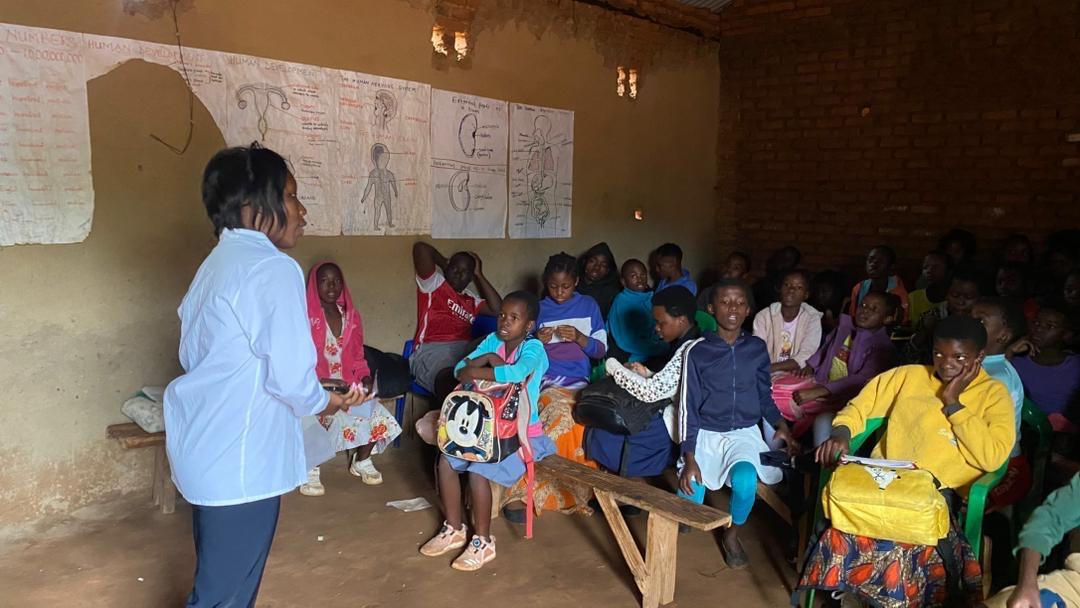 Learners at Domwe Primary School during the climate session